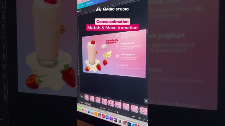 【初心者】Canva animation design using their Match & Move transitions.