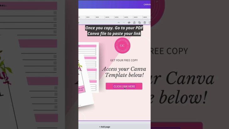 【初心者】How to put a clickable Canva Template link into a PDF in Canva